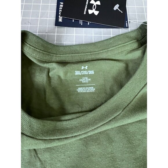 Under Armour  Men's UA Freedom Spine T-Shirt Short Sleeve Tee NEW~Olive Sz 3XL - Picture 8 of 9